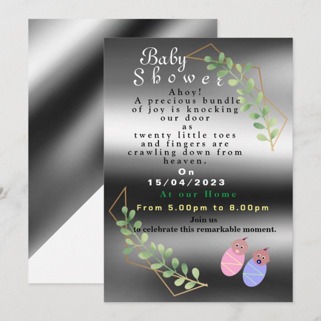 Invitación de gemelos (Anverso / Reverso)