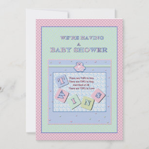Invitación de gemelos a Baby Shower