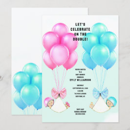 Invitación de gemelos a Baby Shower
