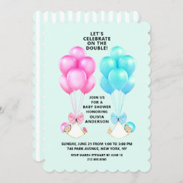 Invitación de gemelos a Baby Shower