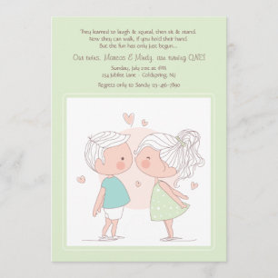 Invitación de Gemelos Adorables