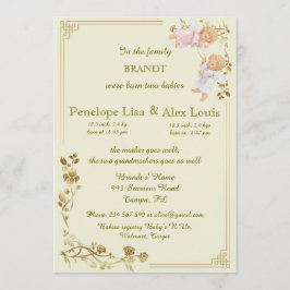 invitación de gemelos partos