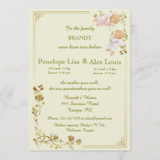 invitación de gemelos partos