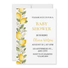 Invitación de género para baby shower de limón cít