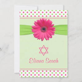 Invitación de Gerber Bat Mitzvah de Punto Verde de