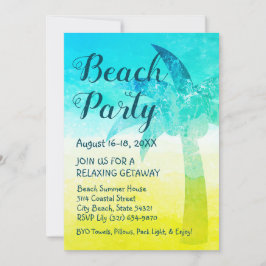 Invitación de Getaway a la playa de arena y palmer