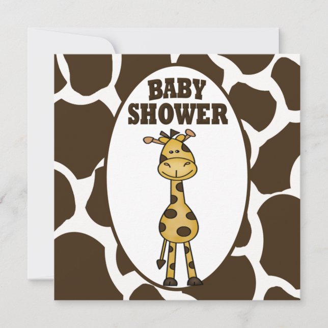 Invitación de Giraffe Baby Shower (Anverso)