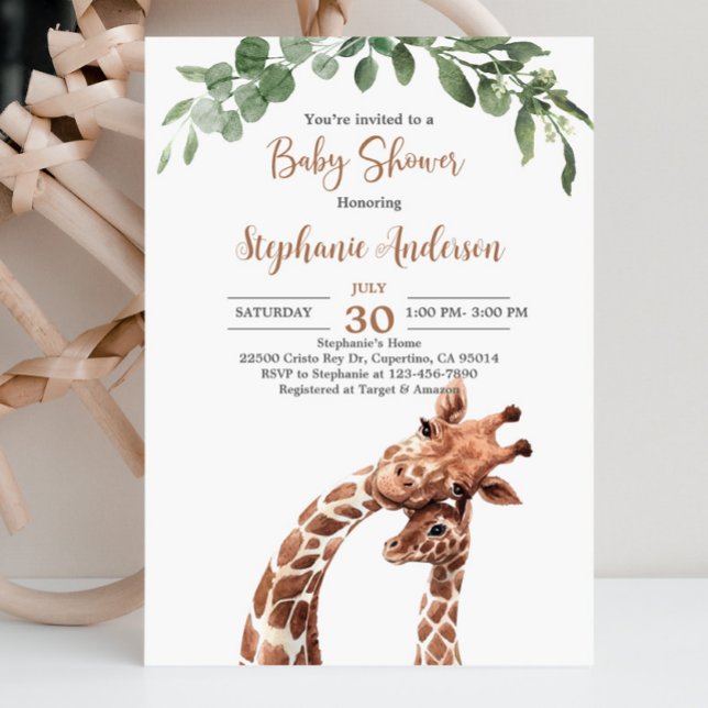 Invitación de Giraffe Baby Shower (Subido por el creador)