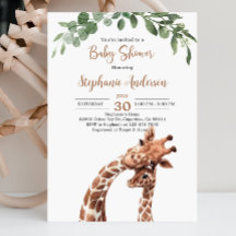 Invitación de Giraffe Baby Shower