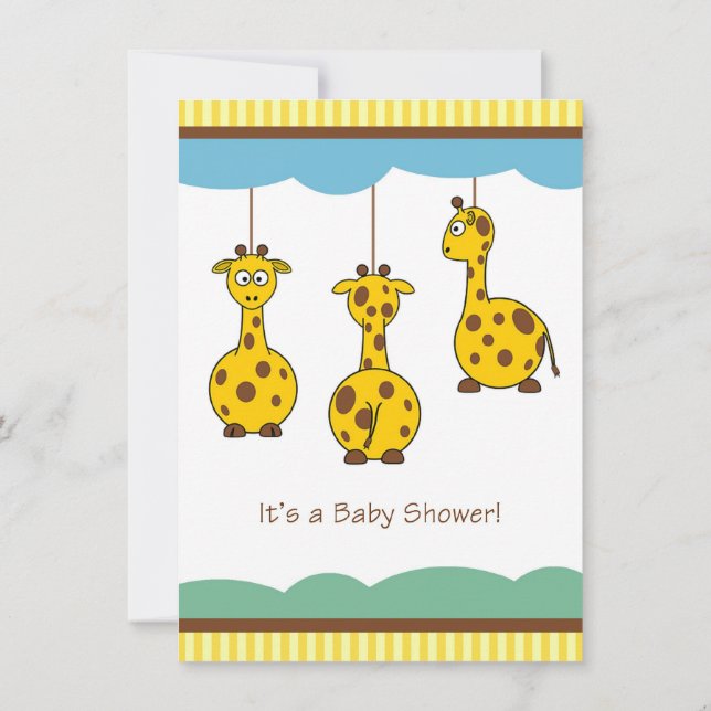 Invitación de Giraffe Baby Shower (Reverso)