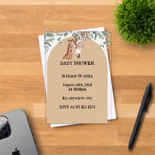 INVITACIÓN DE GIRAFFE BABY SHOWER