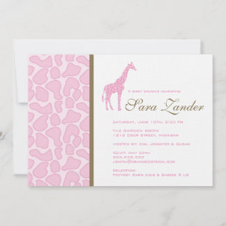 Invitación de Giraffe Baby Shower - Chica
