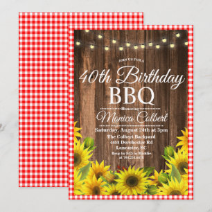 Invitación de girasol de barbacoa de cumpleaños pa