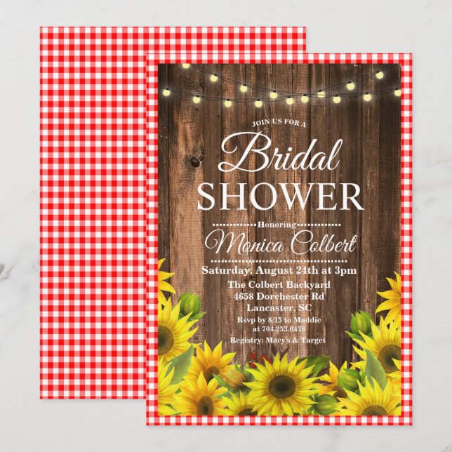Invitación de girasol de barbacoa de despedida de  (Anverso / Reverso)