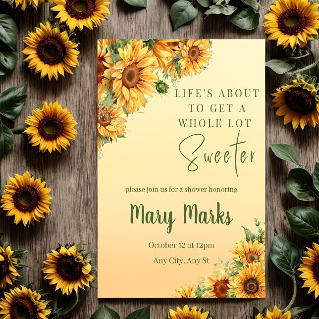 Invitación de Girasoles del Sol de Verano Brillant (Subido por el creador)