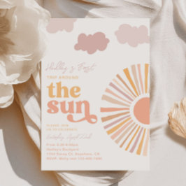 Invitación de Girly Sun First Birthday