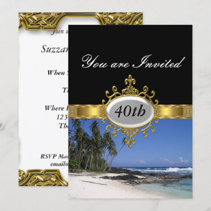 Invitación de glamour de fiesta de cumpleaños de p