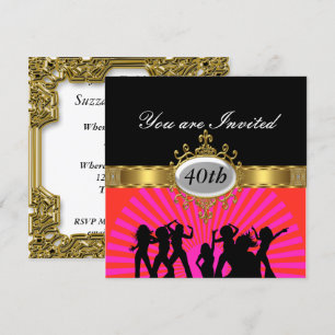 Invitación de glamour de fiesta de cumpleaños Disc
