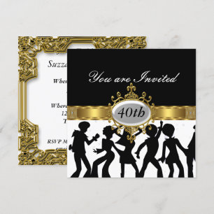 Invitación de glamour de fiesta de cumpleaños Disc