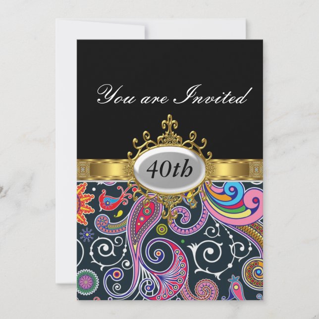 Invitación de glamour de fiesta de cumpleaños Retr (Anverso)