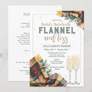 Invitación de glamping Flannel y Fizz Bachelorette