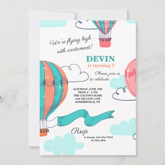 Invitación de Globo Aerostático (Anverso)