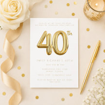 Invitación de globo de fiesta de cumpleaños número