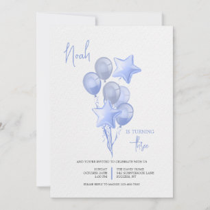 Invitación de Globos Azules
