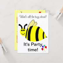 Invitación de globos de abeja para el 1er cumpleañ