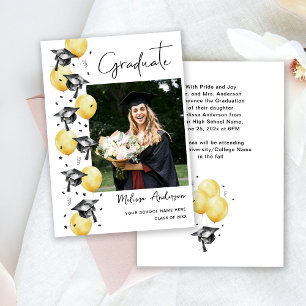 Invitación de globos del partido de graduación fot