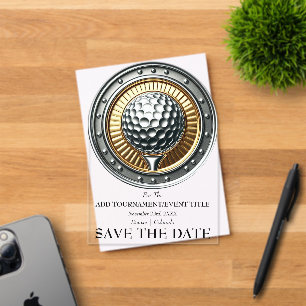 Invitación de Golf Acrílica para Guardar la Fecha