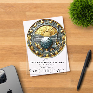 Invitación de Golf Acrílica para Guardar la Fecha