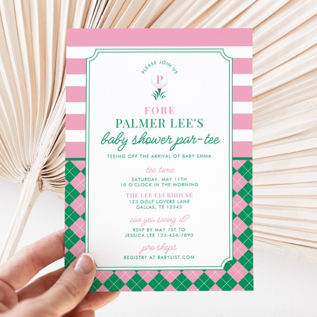 Invitación de golf Baby Shower Par-tee (Golf Baby Shower Par-tee Invitation)