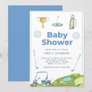 Invitación de Golf Boy Baby Shower