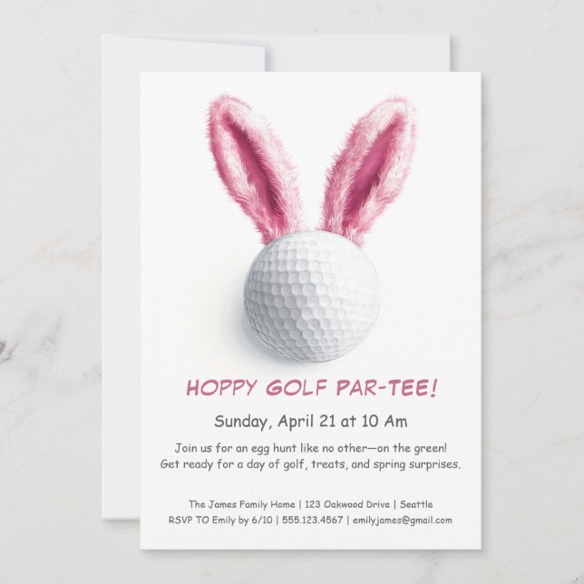 Invitación de Golf de Pascua Par-TEE (Anverso)