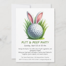 Invitación de golf de Pascua para fiesta Putt & Pe