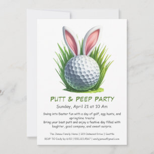 Invitación de golf de Pascua para fiesta Putt & Pe