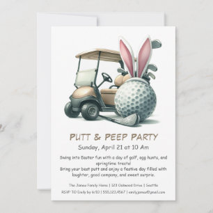 Invitación de golf de Pascua para fiesta Putt & Pe