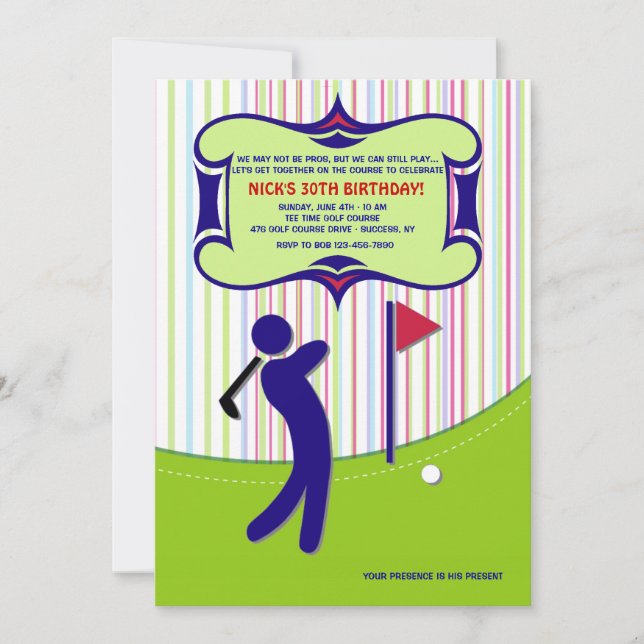 Invitación de Golfer #2 (Anverso)