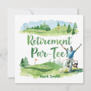 Invitación de golfista para la jubilación del golf