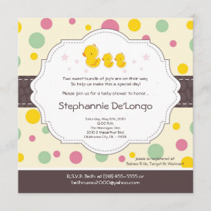 invitación de goma de Baby Shower del pato del
