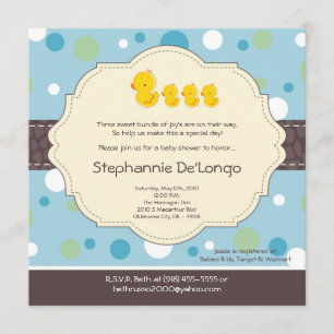 invitación de goma de Baby Shower del pato del