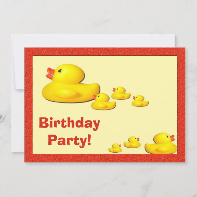 Invitación de goma de la fiesta de cumpleaños del (Anverso)
