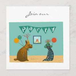Invitación de gorras fiestas vestidos de perro y g