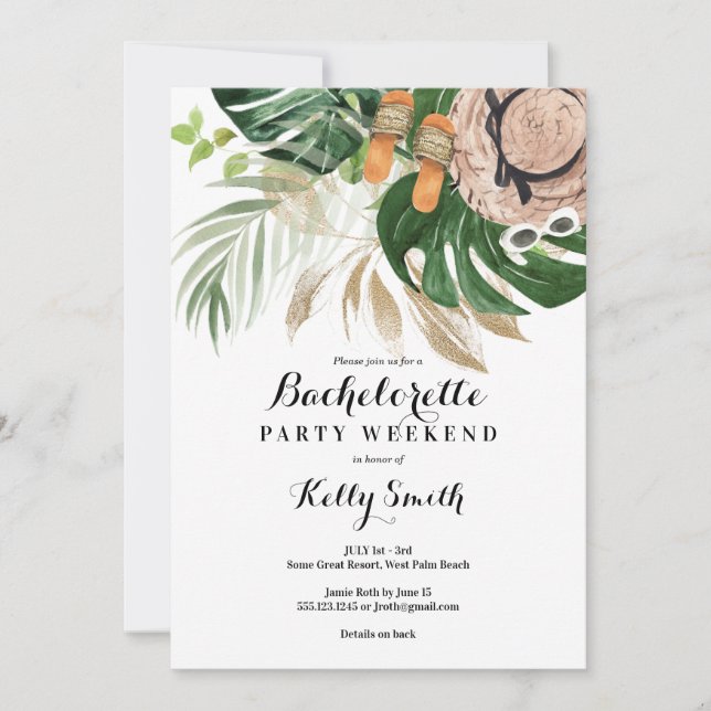 Invitación de gota de fin de semana de la fiesta d (Anverso)