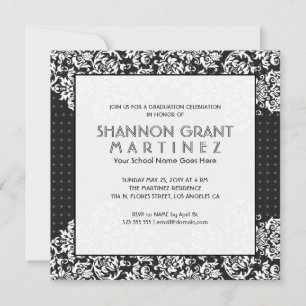 Invitación de Grad Elegante De Flores Blancas Sobr