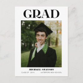 Invitación de Grad Minimalista negrita moderna