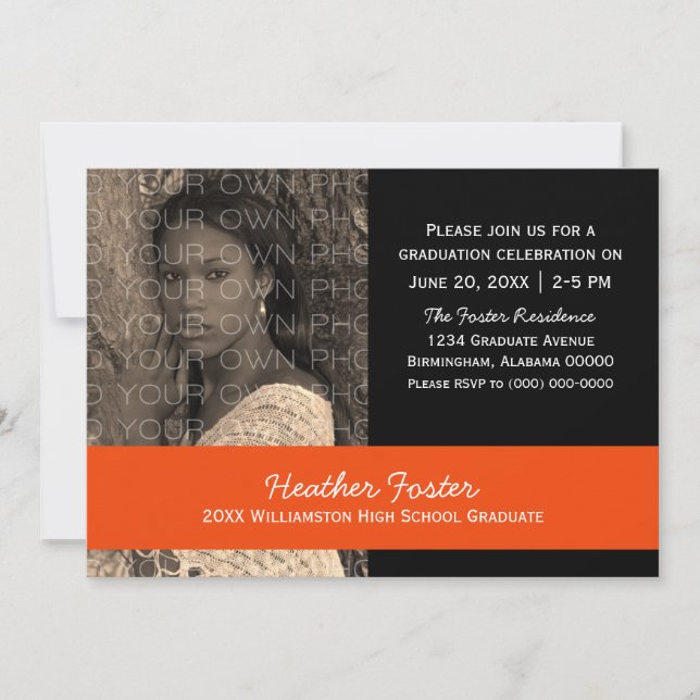 Invitación de Grad para Bloques de Color de Escuel (Anverso)