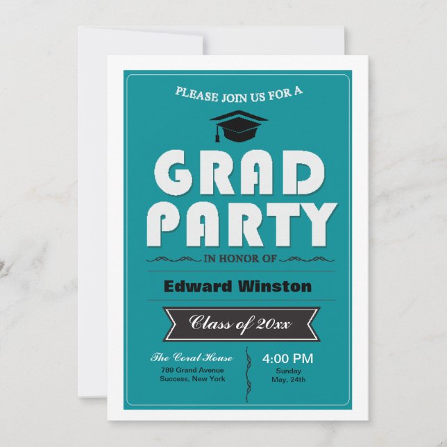 Invitación de Grad Party (Anverso)