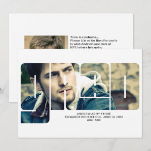 Invitación de Grad Typography 2 Photo Graduation